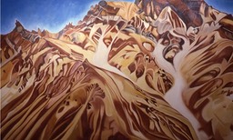 ©1989 Jan Aronson Ladakh #6 Oil on Canvas 54X90