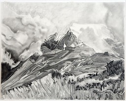 ©1990 Jan Aronson Patagonian Landscape Graphite on Paper 23x29