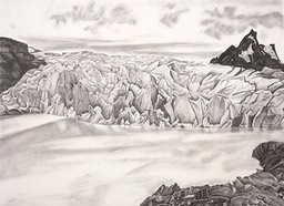 ©1990 Jan Aronson Patagonian Series Grey Glacier #1 Graphite on Paper 23x31