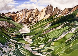©1991 Jan Aronson Himalayan Landscape Oil on Canvas 42X58