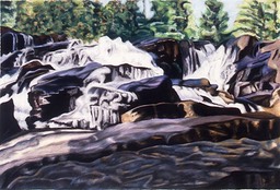 ©1994 Jan Aronson O'Briens Waterfall #10 Pastel on Paper 20X30.75