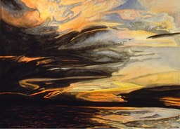 ©1996 Jan Aronson Amazonian Sunset #3 Watercolor on Paper 18x24