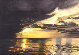 ©1996 Jan Aronson Amazonian Sunset #5 Watercolor on Paper 10x14