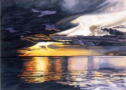 ©1997 Jan Aronson Amazonian Sunset #10 Watercolor 10x14
