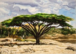 ©1997 Jan Aronson Kenya #13 Watercolor 10x14